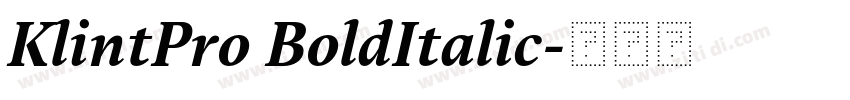 KlintPro BoldItalic字体转换 KlintPro BoldItalic字体转换